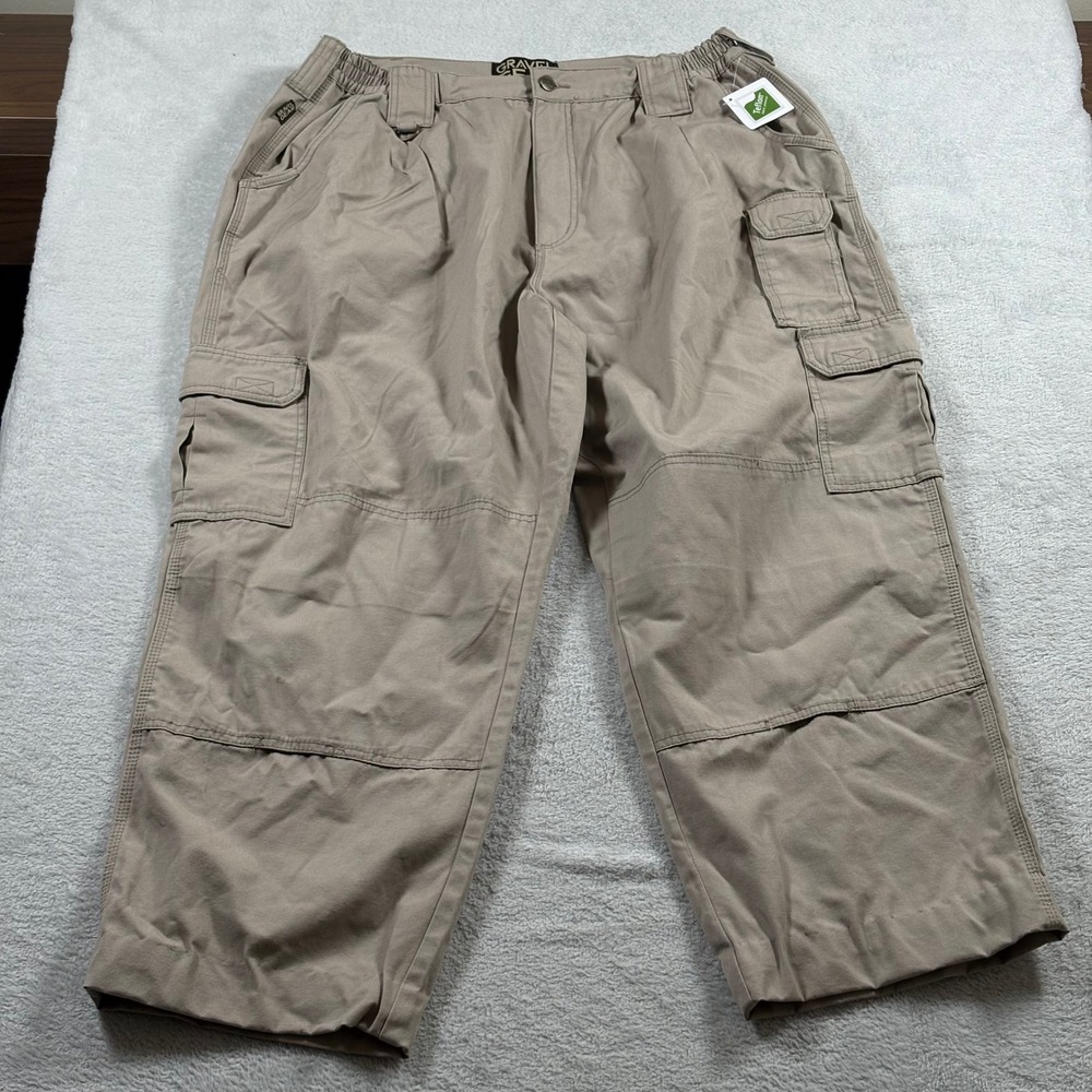 Gravel Gear Cargo Pants Mens Tan Teflon Relaxed Fit Work Tactical Trousers 42x30
